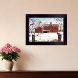 Winter Friends 1 Black Framed Print Wall Art