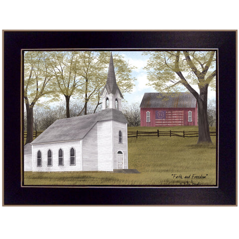 Faith and Freedom 1 Black Framed Print Wall Art