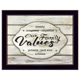 Our Family Values 1 Black Framed Print Wall Art