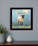 Sherlock the Sheep Black Framed Print Wall Art