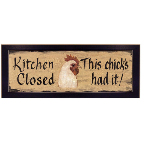 Kitchen Closed Black Framed Print Kitchen Wall Art