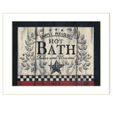 Hot Bath 11 White Framed Print Bathroom Wall Art