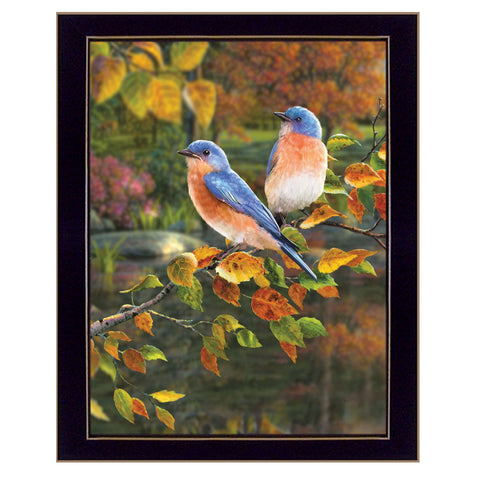 Bluebirds 1 Black Framed Print Wall Art