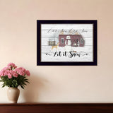 Let It Snow 1 Black Framed Print Wall Art