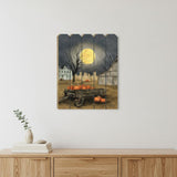 Harvest Moon Pumpkins Unframed Picket Fence Wall Art