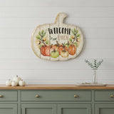 Welcome Pumpkin Wood Plank Wall Art