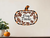 Give Thanks Unframed Wood Pumpkin Wall Decor