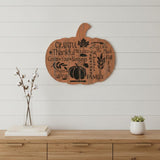 Grateful Thankful Blessed Unframed Wood Pumpkin Wall Decor