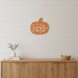 Orange and White Hey There Pumpkin Shaped Wall Art