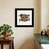 Coffee and Friends 1 Black Framed Print Wall Art