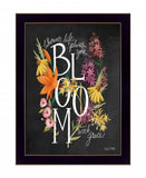Bloom with Grace 1 Black Framed Print Wall Art