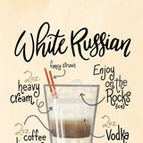 White Russian 1 Black Framed Print Wall Art