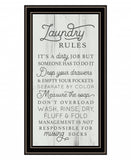 Laundry Rules 1 Black Framed Print Bathroom Wall Art