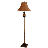 65" Brown Floor Lamp With Brown Fabric Bell Shade