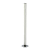 49" White Metal LED Column Floor Lamp With Clear Acrylic Drum Shade