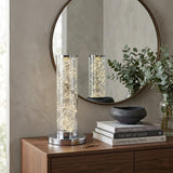 13" Silver Metal Column LED Table Lamp