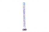 49" Silver LED Column Floor Lamp With Clear Acrylic Drum Shade