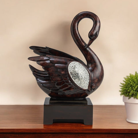 17" Marbleized Cherry Brown Dove Figurine Sculpture