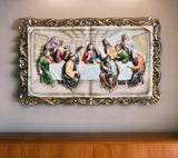 29" Rustic Gold Polyresin Last Supper Decorative Plaque Sculpture