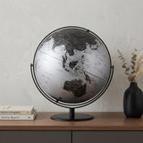 21" Black And Silver Modern Polyresin Globe