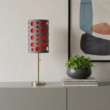 33" Gray and Red Mod Dot Novelty Table Lamp