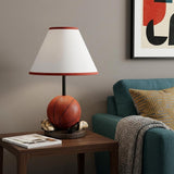 15" Orange Bedside Table Lamp With White Shade