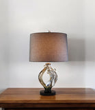 Brown and Gold Faux Crystal Glam Accent Table Lamp