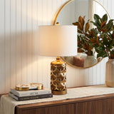 Magestic Brown and Gold Geo Table Lamp