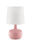 17" Pink Metal Bedside Table Lamp With White Shade