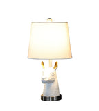 21" Silver Bedside Table Lamp With White Empire Shade
