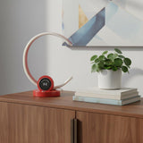 13" Red Contempo C Shape LED  with USB Desk or Table Lamp