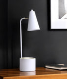 20" Compact White Metal Desk Lamp