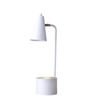 20" Compact White Metal Desk Lamp