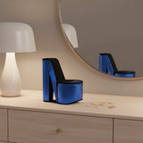 9" Blue And Black Glitter Velvet High Heel Jewelry Box
