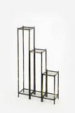 Set of Three Black And Gold Metal Garden Accents Accessories