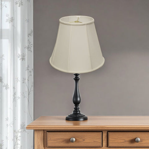 14" White Slanted Empire Monay Shantung Lampshade