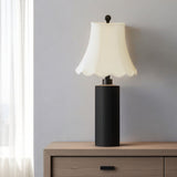 12" White Slanted Scallop Bell Monay Shantung Lampshade