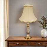 14" Ivory Slanted Scallop Bell Monay Shantung Lampshade