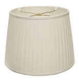 18" White Linen Lampshade with Side Pleats