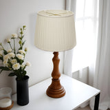 20" White Linen Lampshade with Side Pleats
