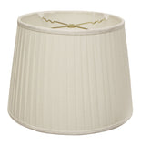 20" White Linen Lampshade with Side Pleats