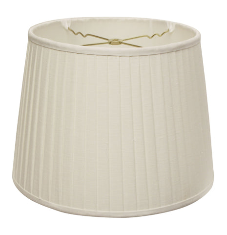 20" White Linen Lampshade with Side Pleats