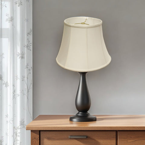 16" White Altered Bell Monay Shantung Lampshade