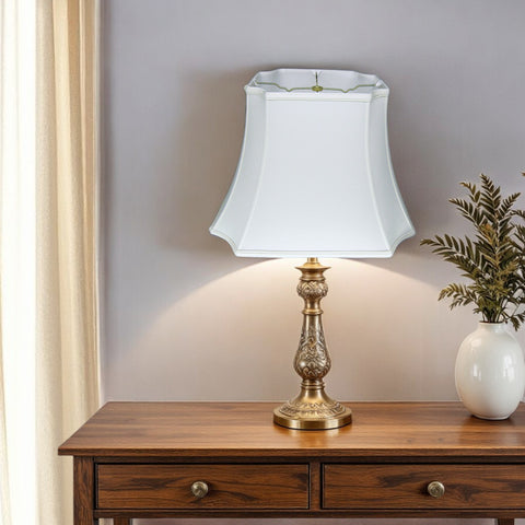 13" Snow Inverted Rectangle Shantung Lampshade