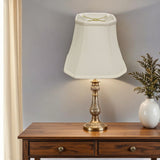 16" White Slanted Square Bell Monay Shantung Lampshade