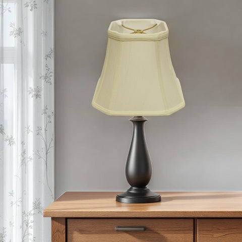 16" Ivory Slanted Square Bell Monay Shantung Lampshade