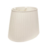 White Linen Pleated Oval Lamp Shade