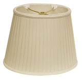12" Ivory Oval Side Pleat Shantung Lampshade