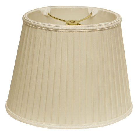 12" Ivory Oval Side Pleat Shantung Lampshade