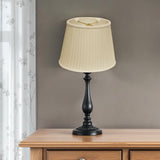 12" Ivory Oval Side Pleat Shantung Lampshade